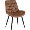 ESSZIMMERSTUHL Samt braun - Schwarz/Braun, Textil/Metall (56/85/63cm) - CLP