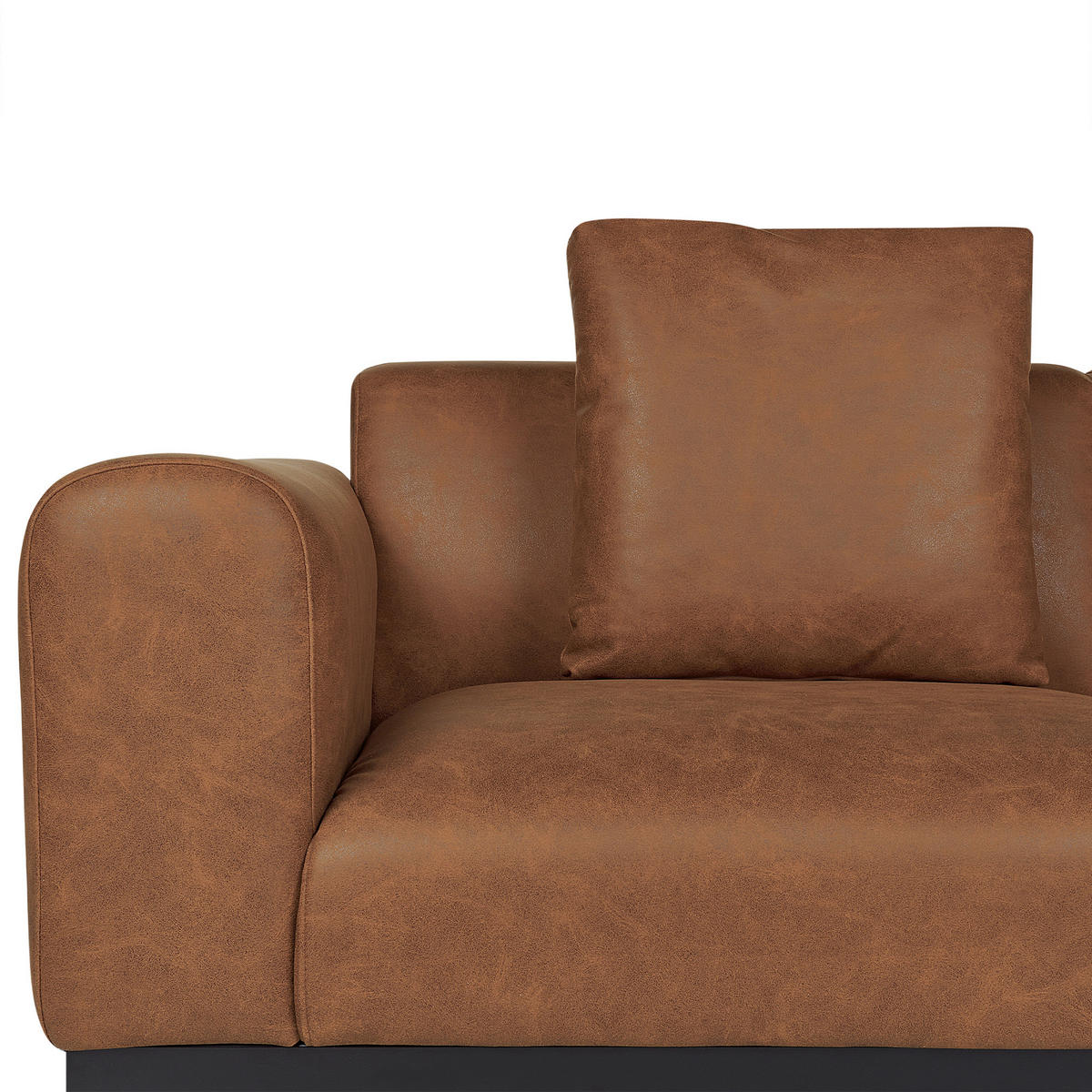 2-SITZER-SOFA Kunstleder braun Malmos - Schwarz/Braun, Textil (196/78/85cm) - Beliani