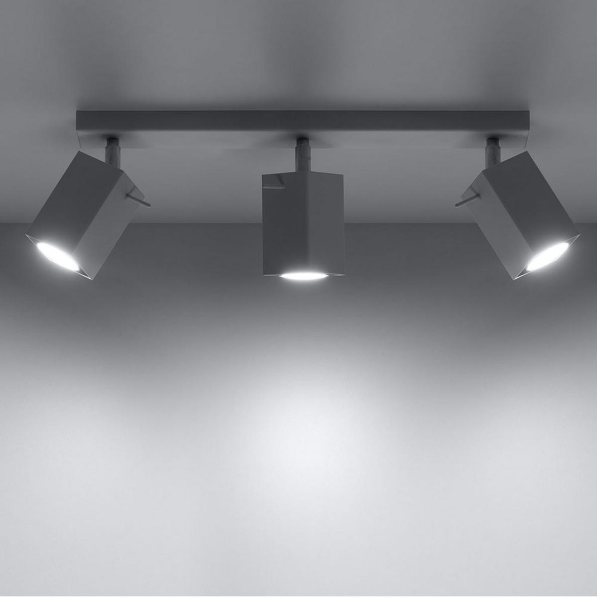 DECKENLEUCHTE Stahl Weiß 3-flammig Spots - Weiß, Metall (45/8/15cm)