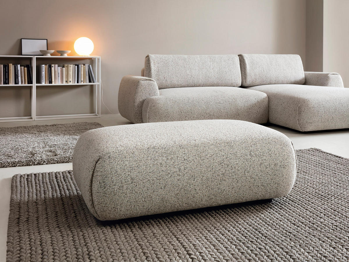 MASSENO Sitzhocker ZEST, Modern Polsterhocker, Fußhocker Beige - Beige, Holzwerkstoff/Kunststoff (70/42/113cm) - MASSENO