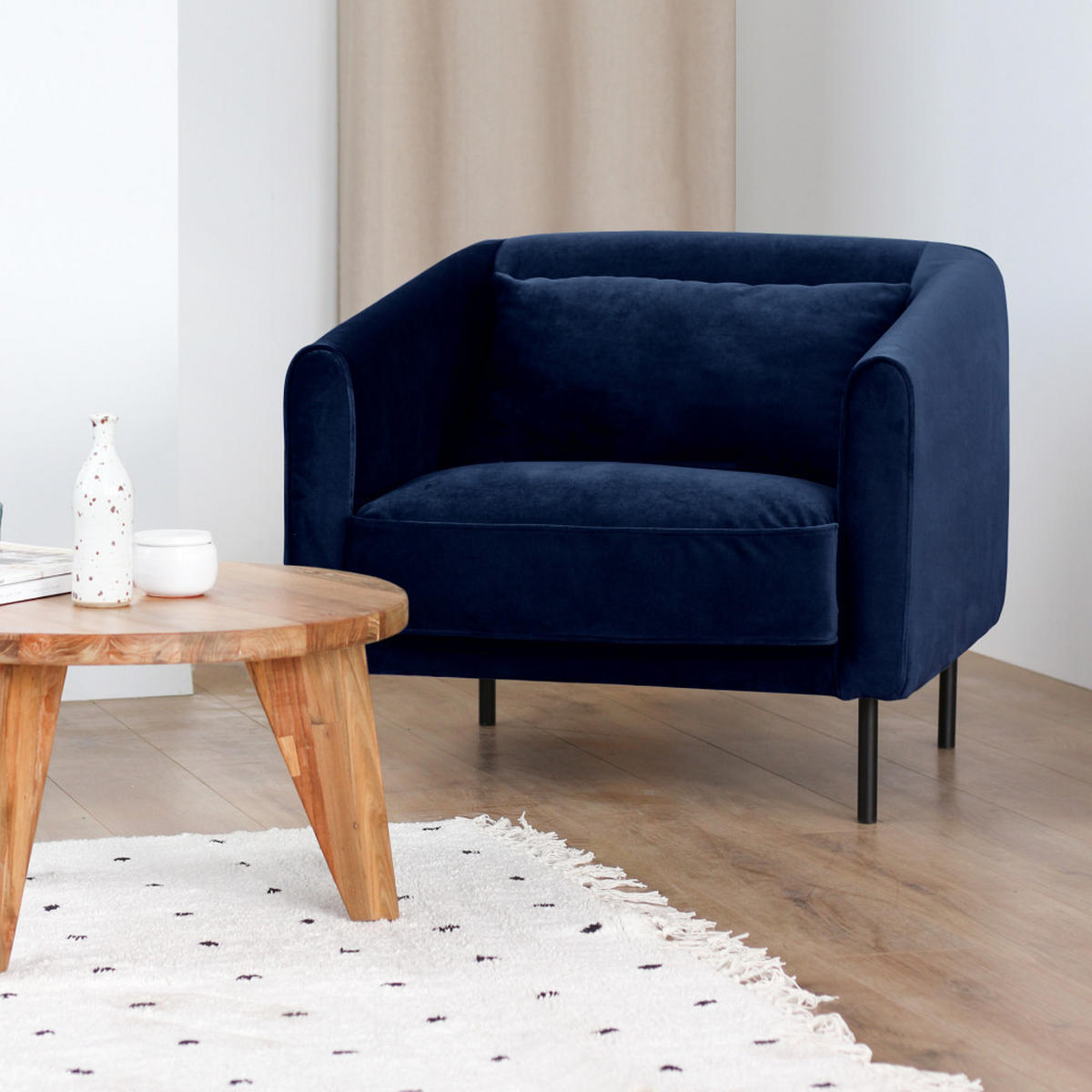 DESIGN-SESSEL - Navy blau - Dunkelblau, Textil (87/73/83cm) - Drawer