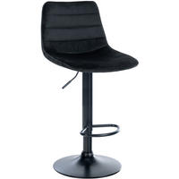 BARHOCKER Samt schwarz - Schwarz, Textil/Metall (45/89/46cm) - CLP