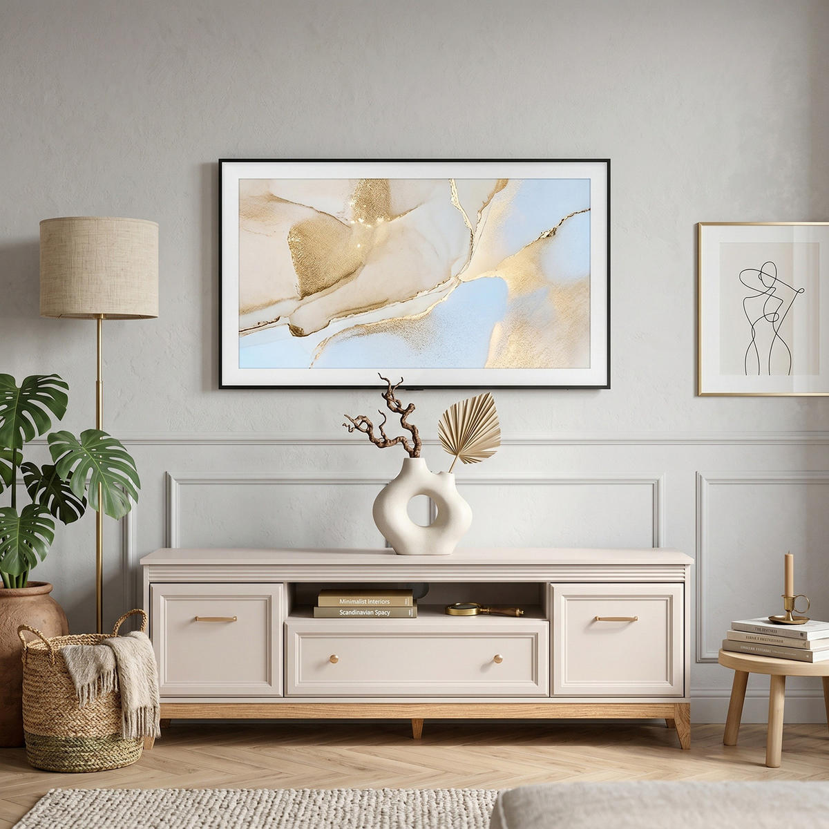 TV-LOWBOARD Windsor W-9 179 x 61,5 x 40,5 cm Kaschmir - Kaschmir/Eichefarben, Eichenholz/Holzwerkstoff (179/61.5/40.5cm) - Koseto