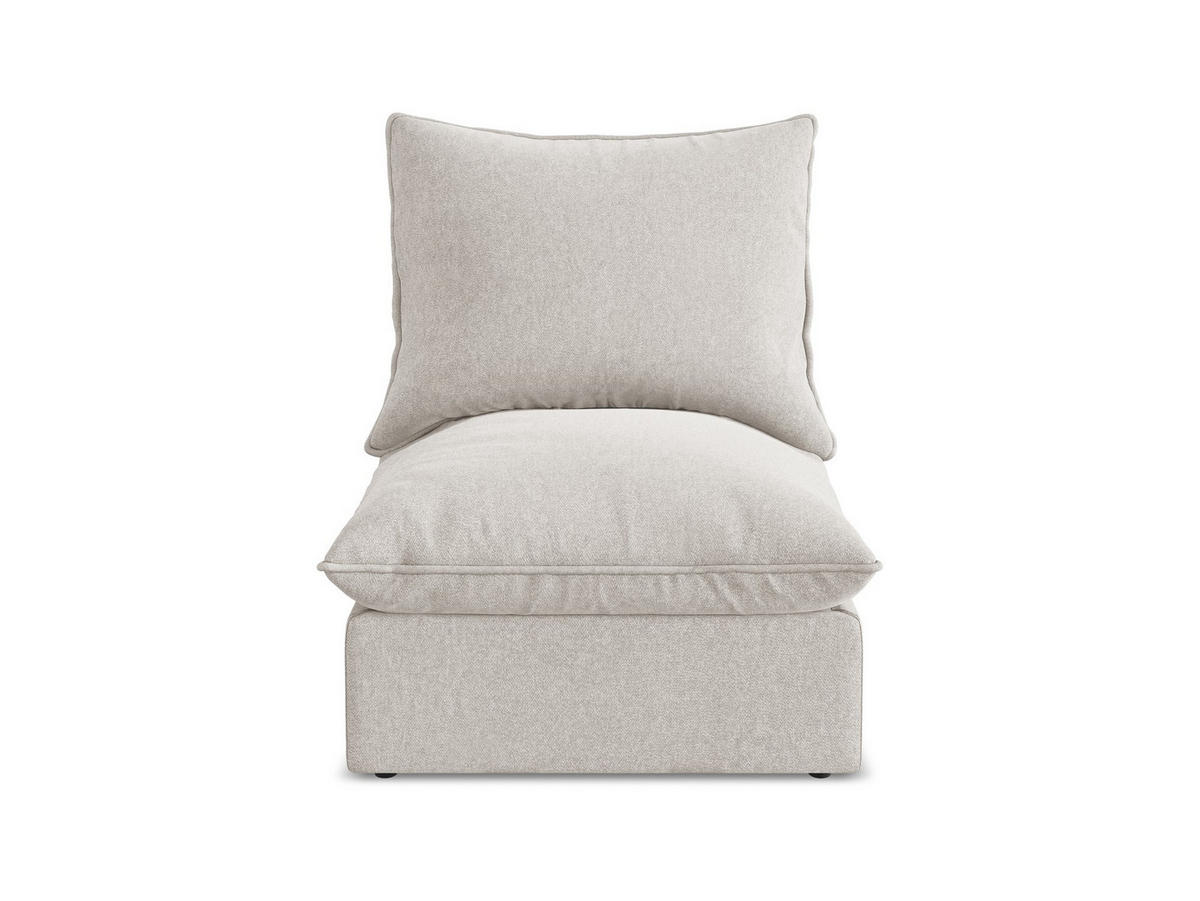 SOFAELEMENT Samt Stoff Beige - Hellbraun/Schwarz, Holzwerkstoff/Kunststoff (75/77/90cm) - Makamii