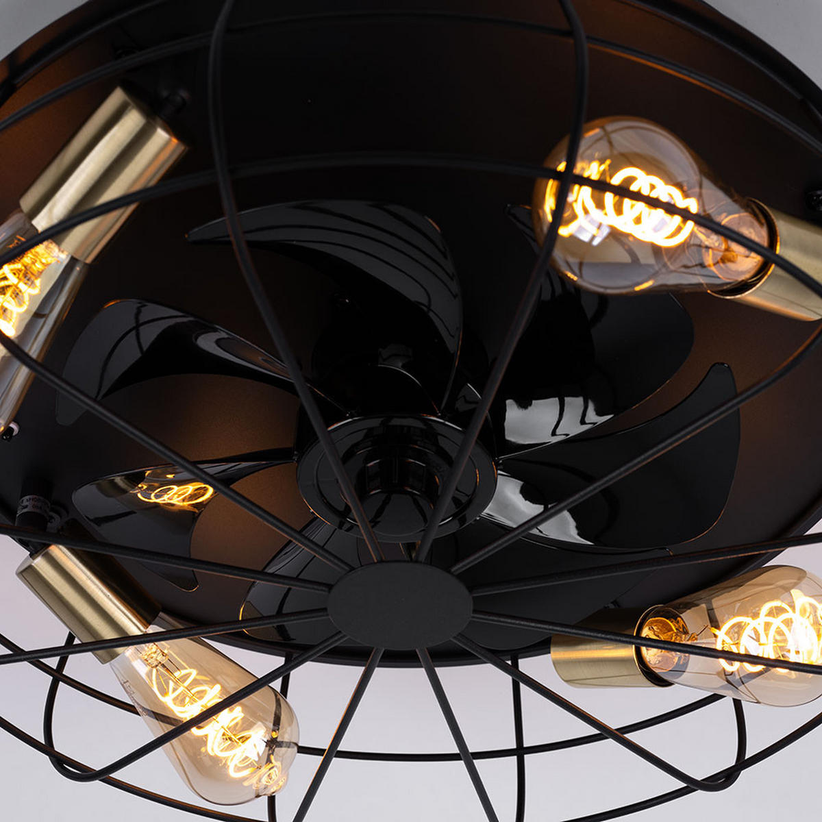 LED DECKENLEUCHTE Metall Schwarz - Schwarz, Metall (48.5/48.5/18cm)