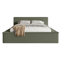 POLSTERBETT AFFOLIO Khaki 140x200 cm - Schwarz/Grün, Holz/Textil (140/200cm) - Selsey