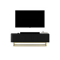TV STOLÍK Aurora čierny matný 140 cm s kovovým rámom - čierna, kov/kompozitné drevo (140/44/35cm) - Meble Lindner