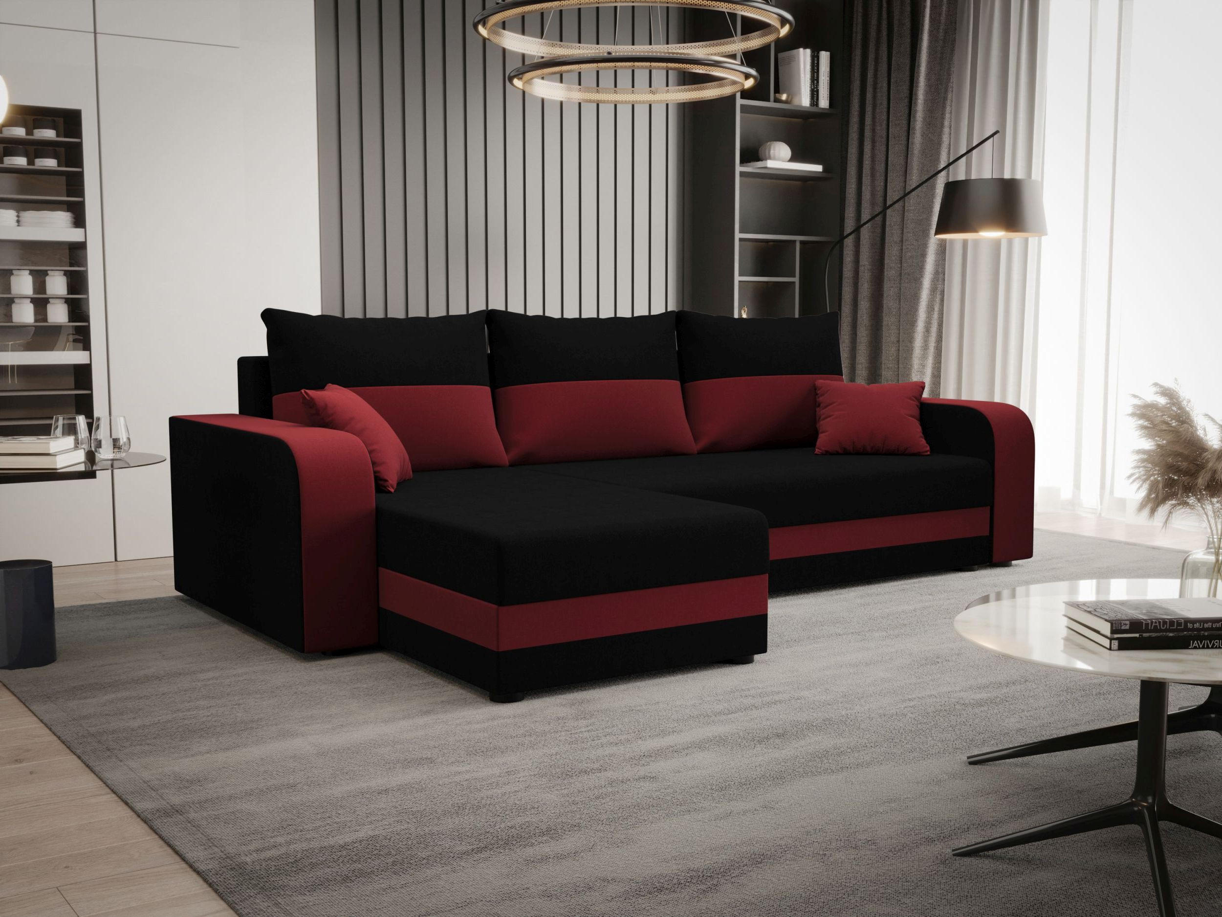 ECKSOFA HEWLET L BIS Sawana 14+13 Links mit Schlaffunktion - Rot, Textil (240/140cm) - Bedante