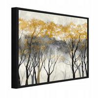 BILDER mit Rahmen Wald Bäume Golden 120x80 cm - Multicolor, Holzwerkstoff (120/80cm) - Wallarena