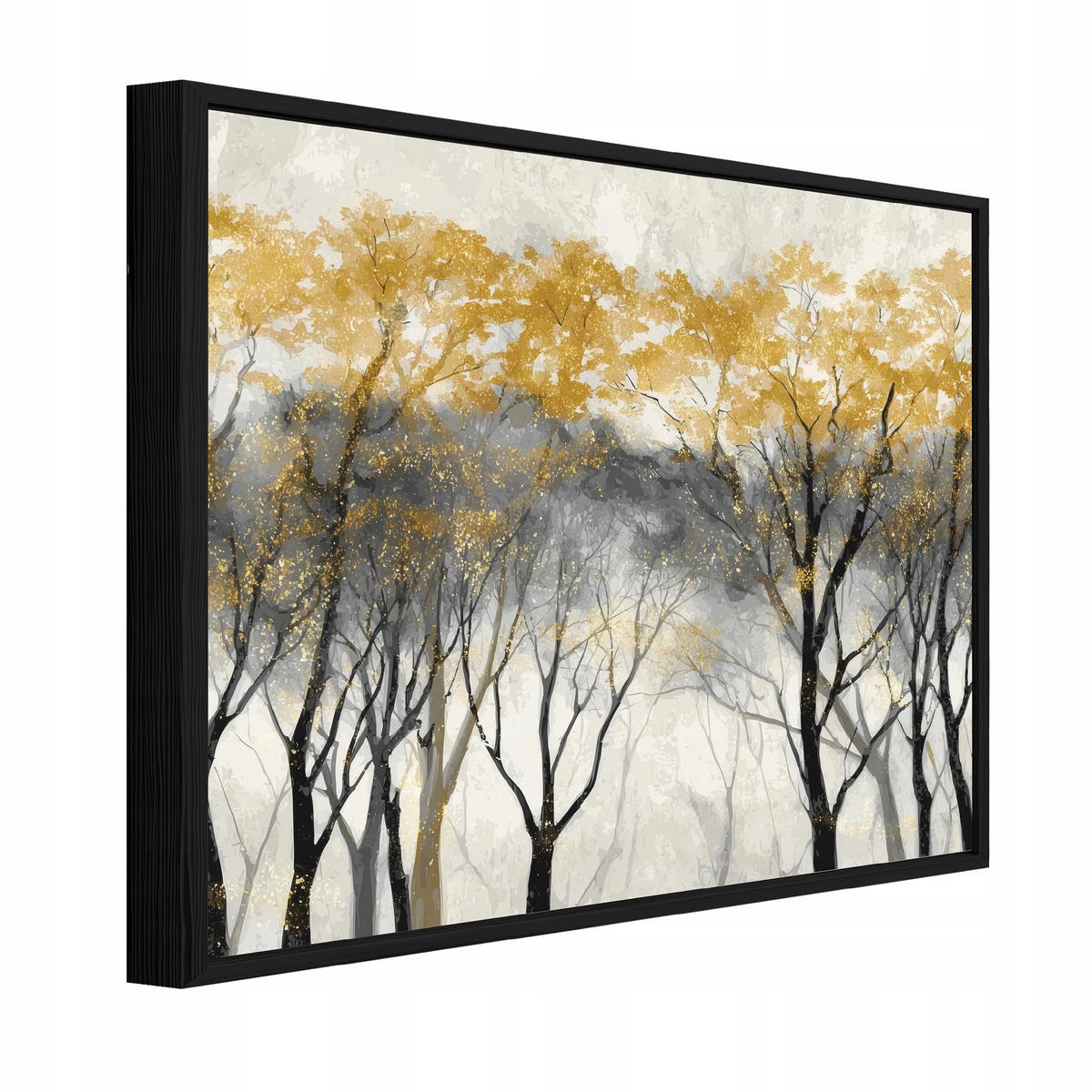 BILDER mit Rahmen Wald Bäume Golden 120x80 cm - Multicolor, Holzwerkstoff (120/80cm) - Wallarena