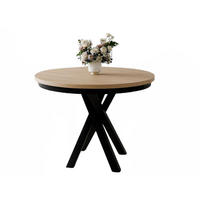 ESSTISCH Eiche craft+ schwarz LOFTO - Schwarz/Braun, Holzwerkstoff/Metall (100/100/77cm) - Compleo24