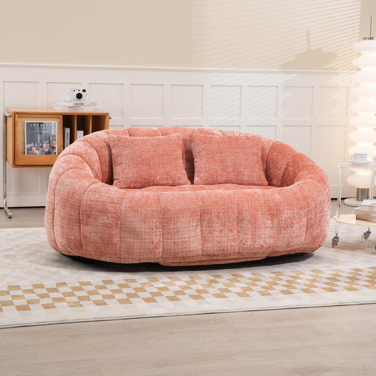 SITZSACK Chenille 150 x 95 x 63 cm Pink - Pink, Kunststoff (95/63/145cm) - Beauniv