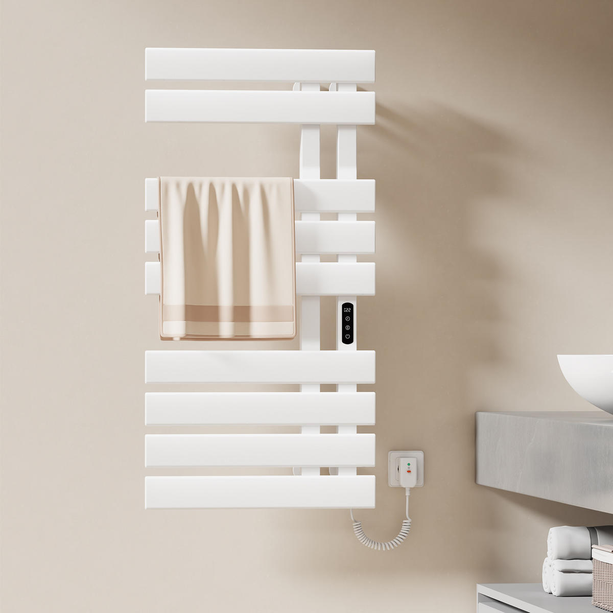 HEIZKÖRPER Elektrisch WLAN Thermostat Weiß Rechtsanschluss 100/50 cm - Weiß, Metall (50/100/11cm) - EMKE