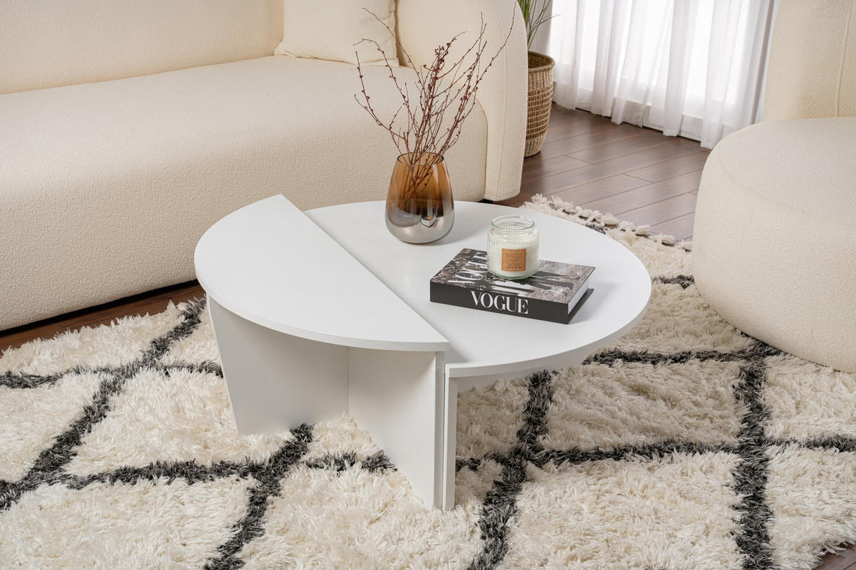 COUCHTISCH orion weiss - Weiß, Holz (90/60/30cm) - Habitat Garten