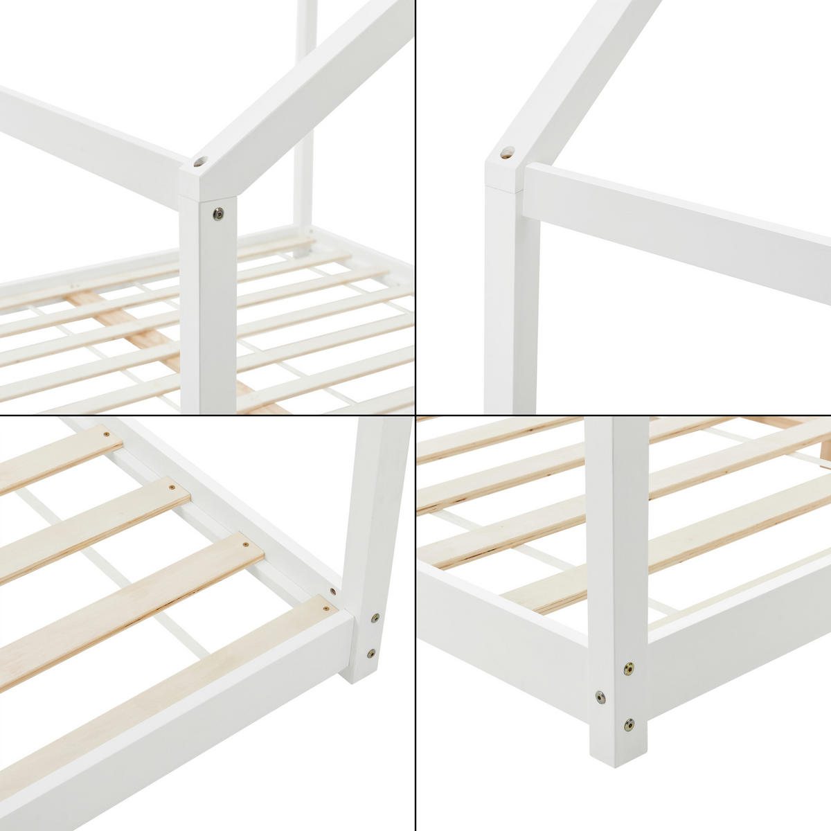 HAUSBETT Cerro - Weiß, Holz (160/200cm) - [en.casa]