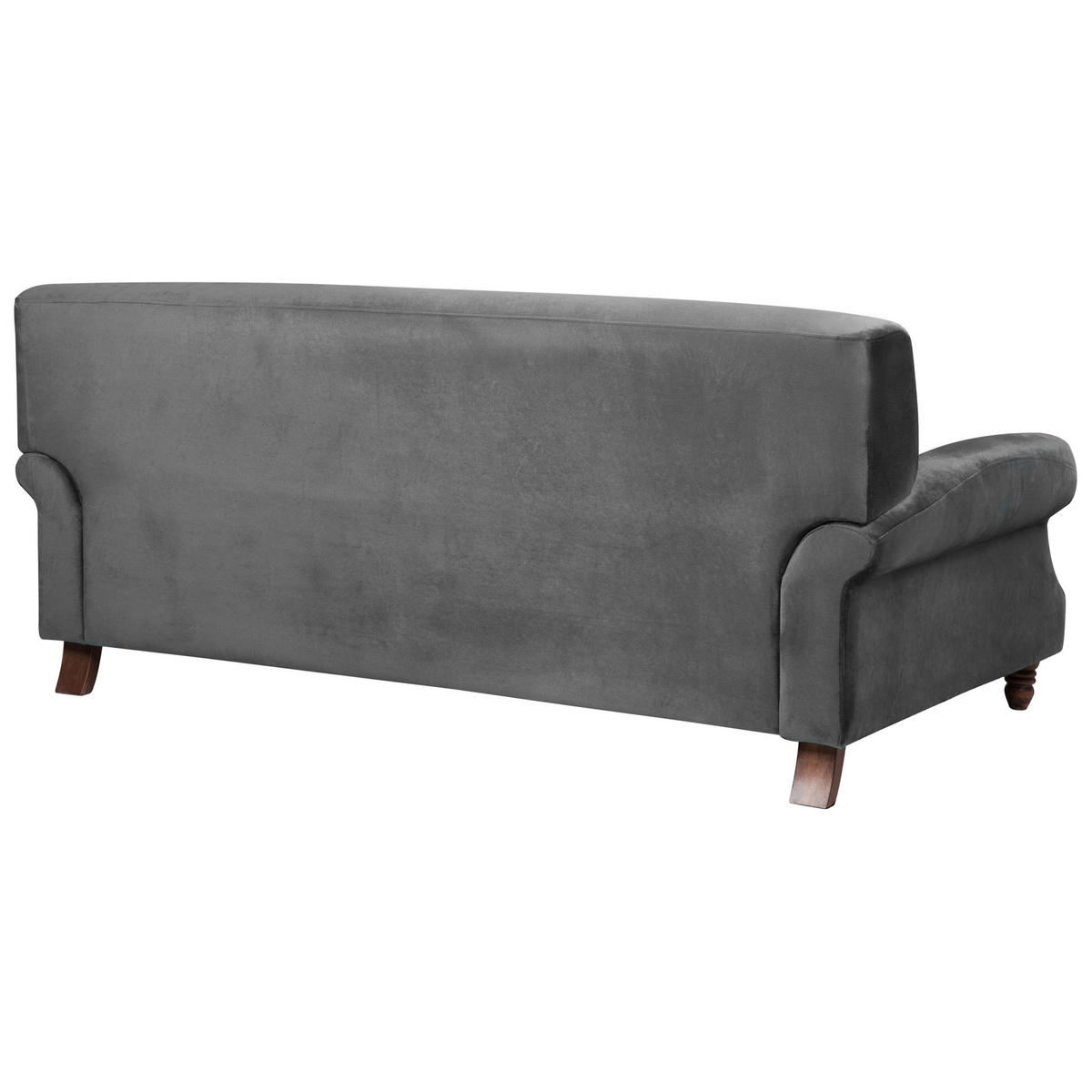 3-SITZER-SOFA Samtstoff Grau Eike - Grau, Textil (186/82/102cm) - Beliani