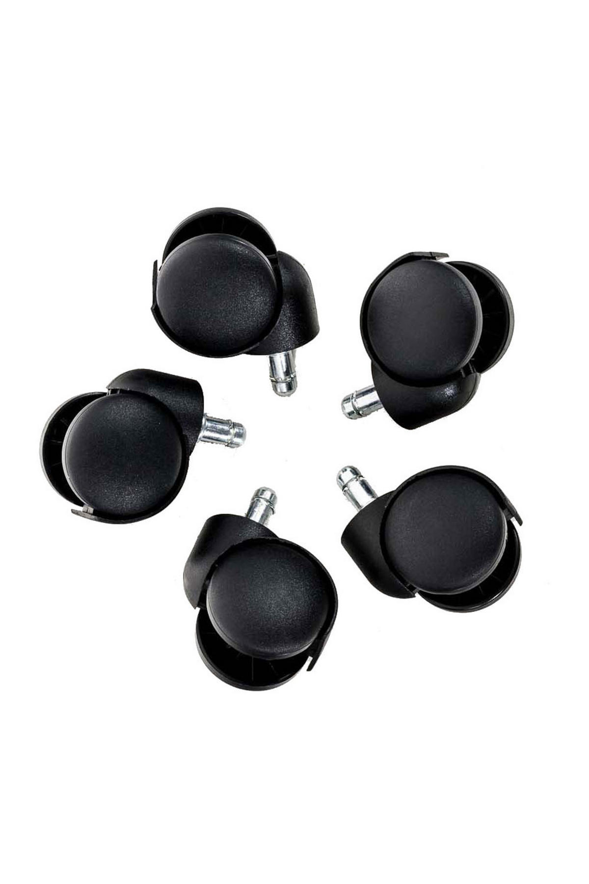 LENKROLLEN Kunststoff schwarz - Schwarz, Kunststoff (5/9/5cm) - CLP