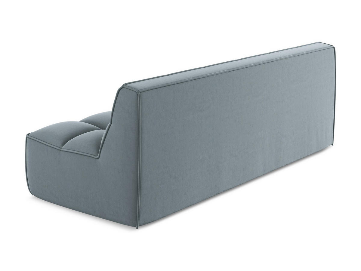 3-SITZER SOFA Samt Stoff Blau - Blau/Schwarz, Kunststoff/Textil (210/75/93cm) - Makamii
