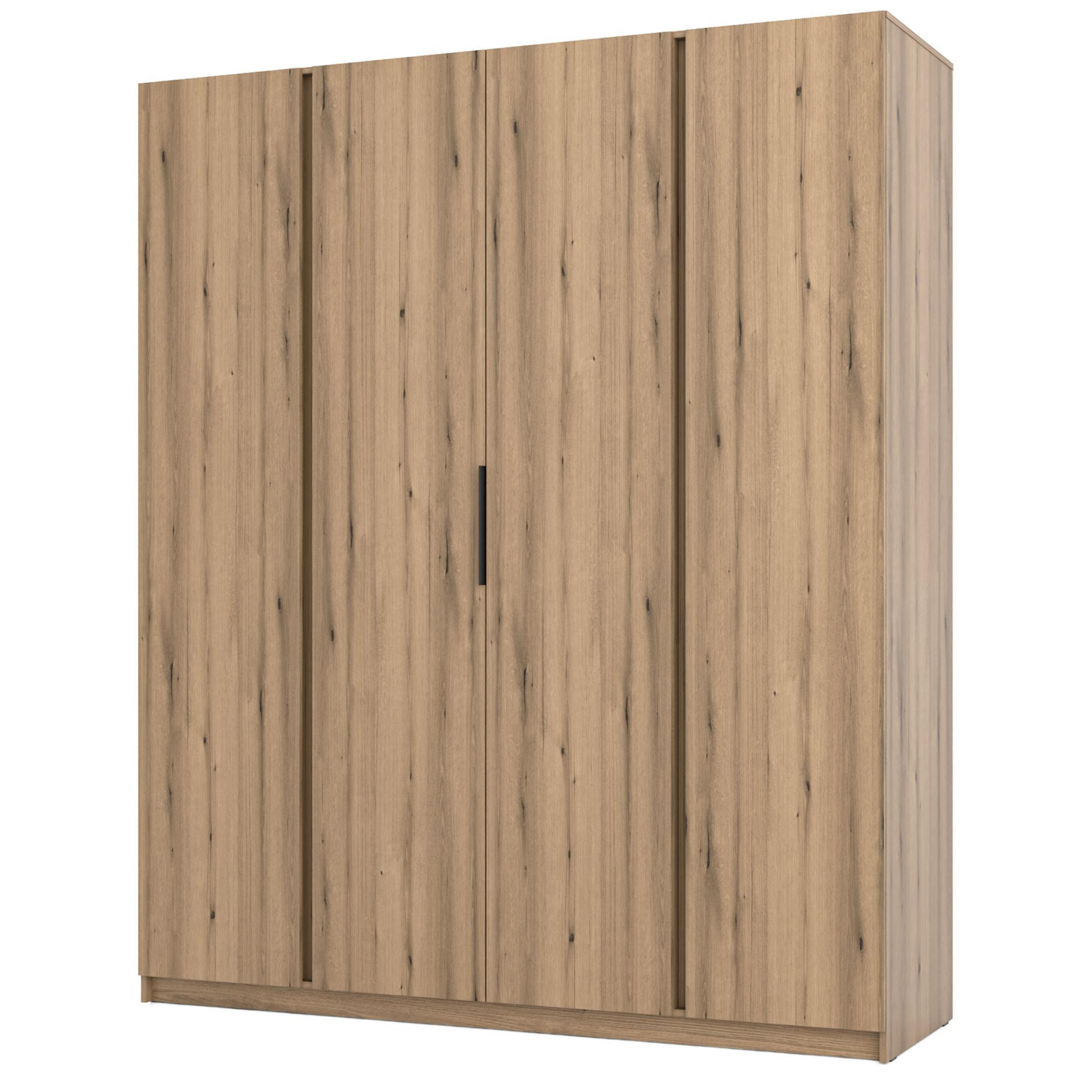 KLEIDERSCHRANK Kaja Eiche Evoke 200 cm - Eichefarben/Schwarz, Holzwerkstoff/Metall (200/239/61.9cm) - Selsey