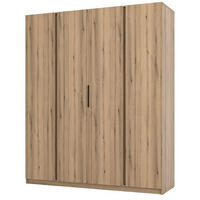 KLEIDERSCHRANK Kaja Eiche Evoke 200 cm - Eichefarben/Schwarz, Holzwerkstoff/Metall (200/239/61.9cm) - Selsey