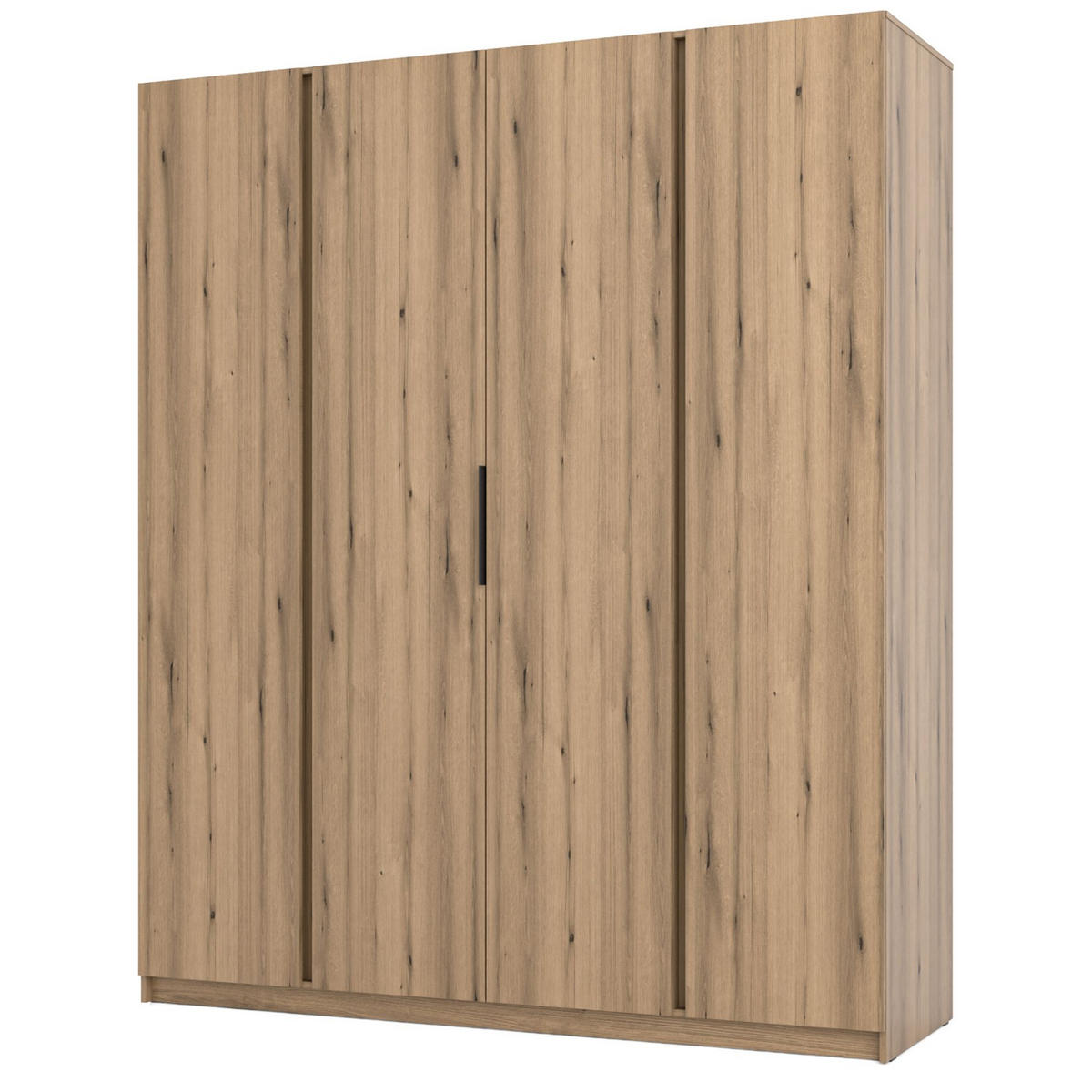 KLEIDERSCHRANK Kaja Eiche Evoke 200 cm - Eichefarben/Schwarz, Holzwerkstoff/Metall (200/239/61.9cm) - Selsey