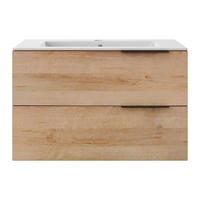 EINZELWASCHTISCH - 80 cm x 46 cm - Holz, Platte - Naturfarben Hell - NISAYA - Naturfarben, Holz (80/50/46cm) - Vente-Unique