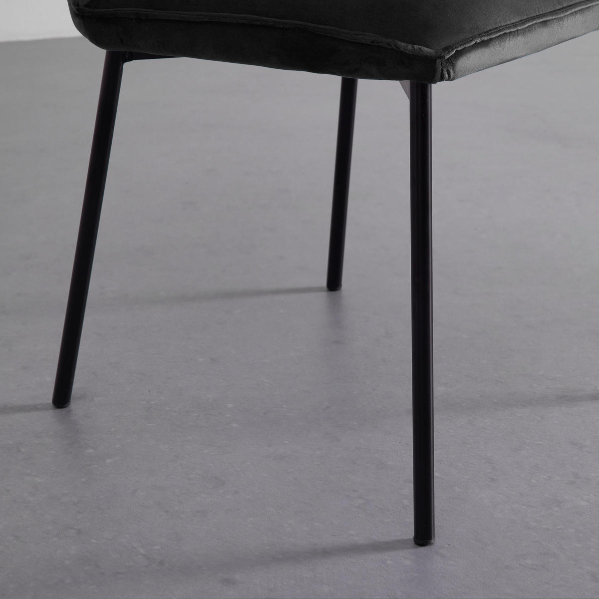 STUHL Darla Dunkelgrau Velours Gepolstert - Dunkelgrau, Holz (49/81/55cm) - Bessagi Home