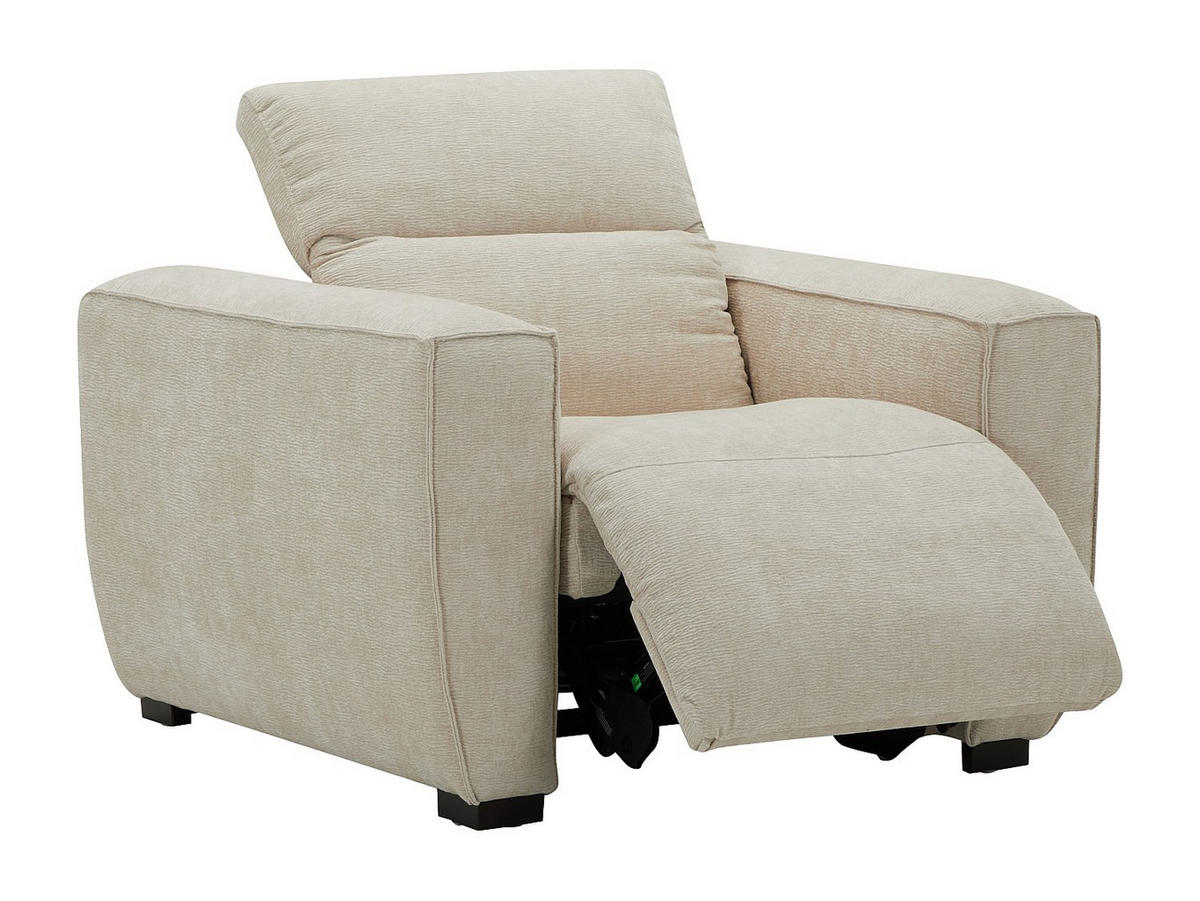 RELAXSESSEL elektrisch - Stoff - Beige - LAGUNDI - Beige, Textil (108/70/114cm) - Vente-Unique