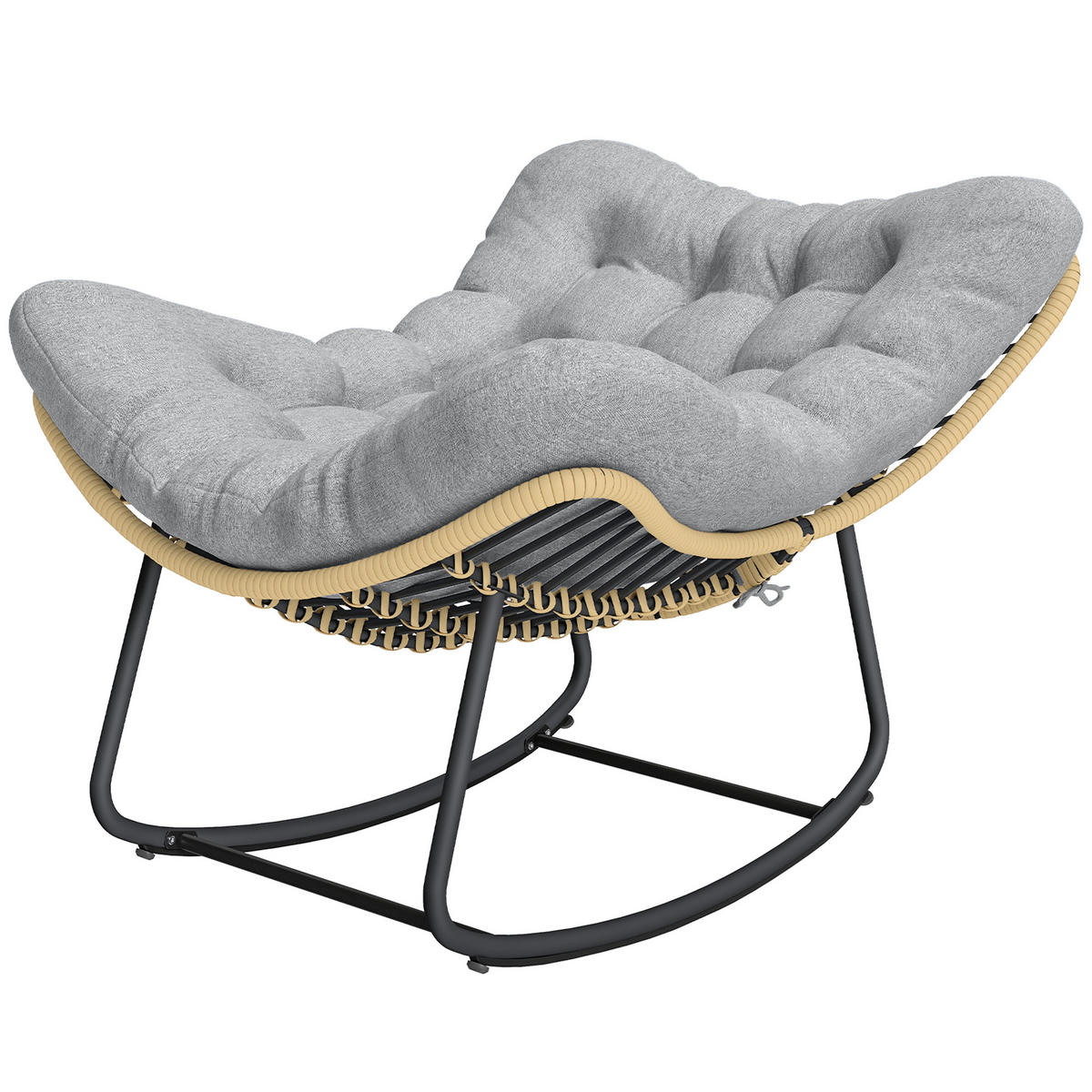 GARTENSCHAUKELSTUHL DE-13722 mit Polsterkissen Grau - Grau, Metall (87/70/110cm) - ComfortXL