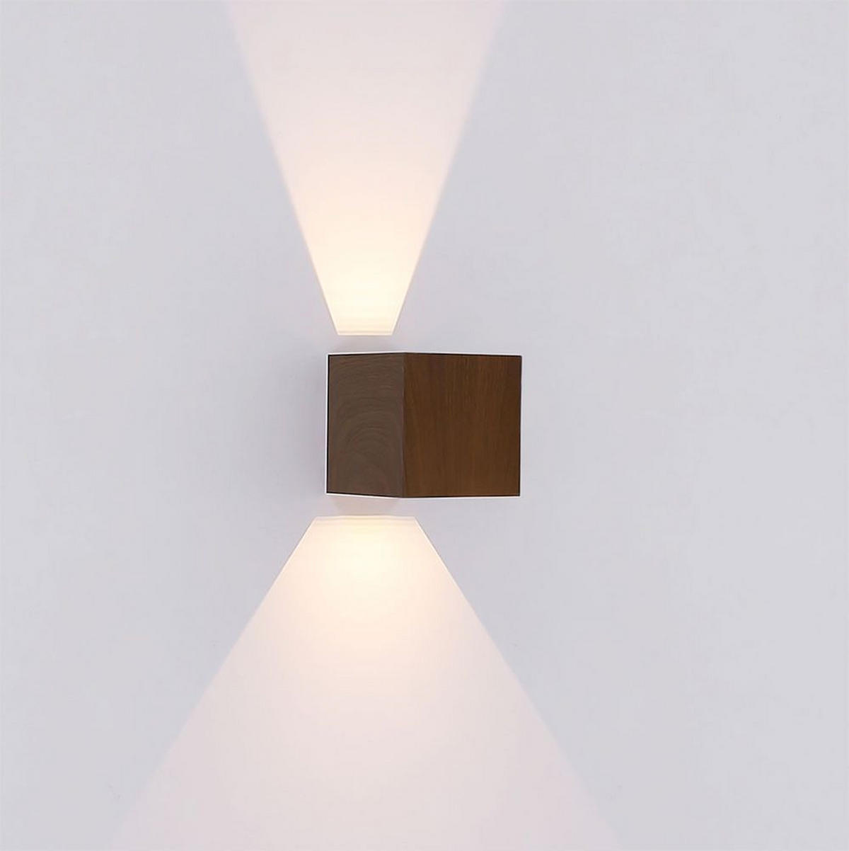 LED WANDLEUCHTE Veronika Holzoptik Braun - Braun, Metall (10/10/10cm) - Globo Lighting