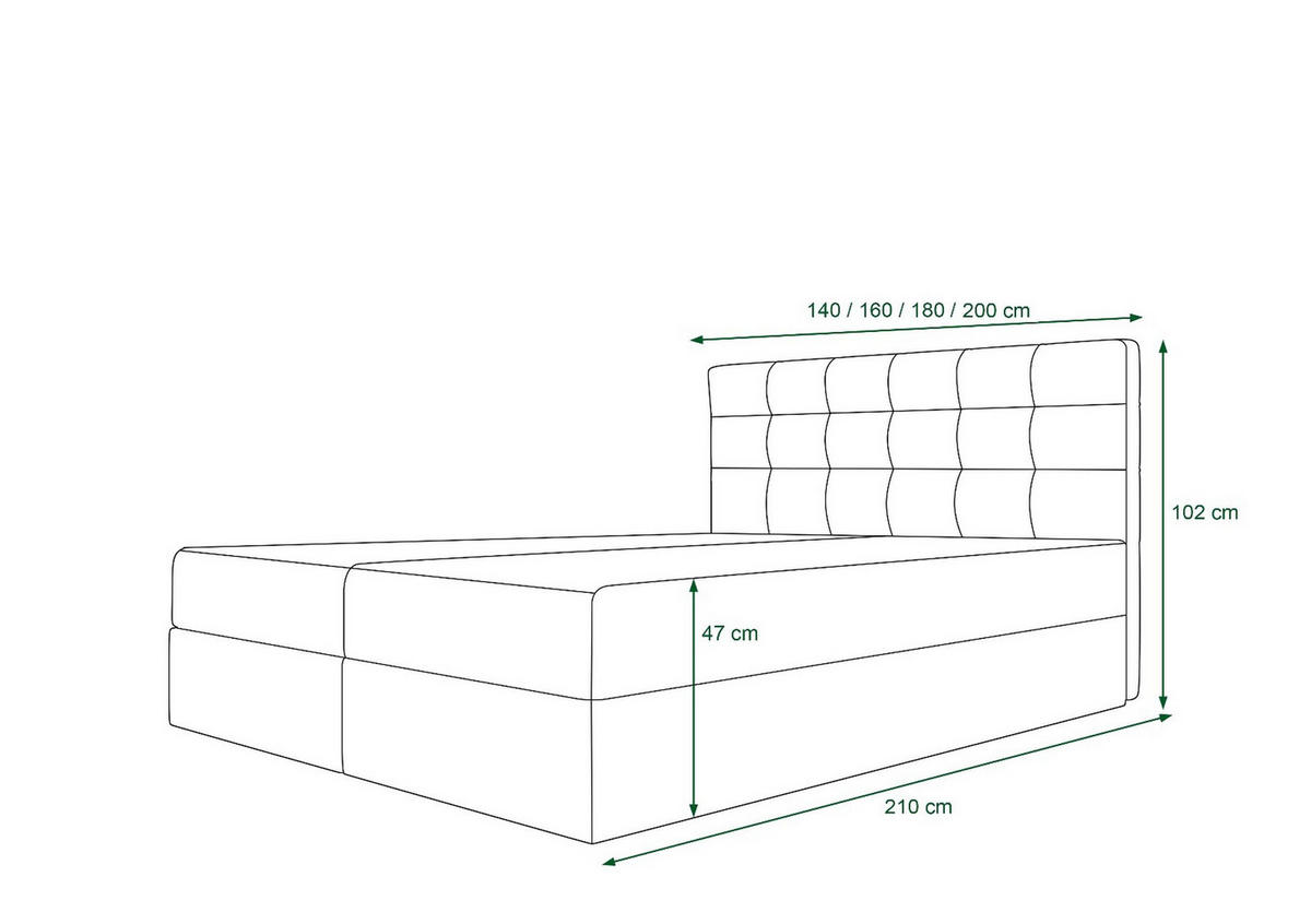 BOXBETT FADO 1 mit Matratze H3 und Topper 140x200 Zoom 17 - Violett, Holz/Textil (140/200cm) - Bedante