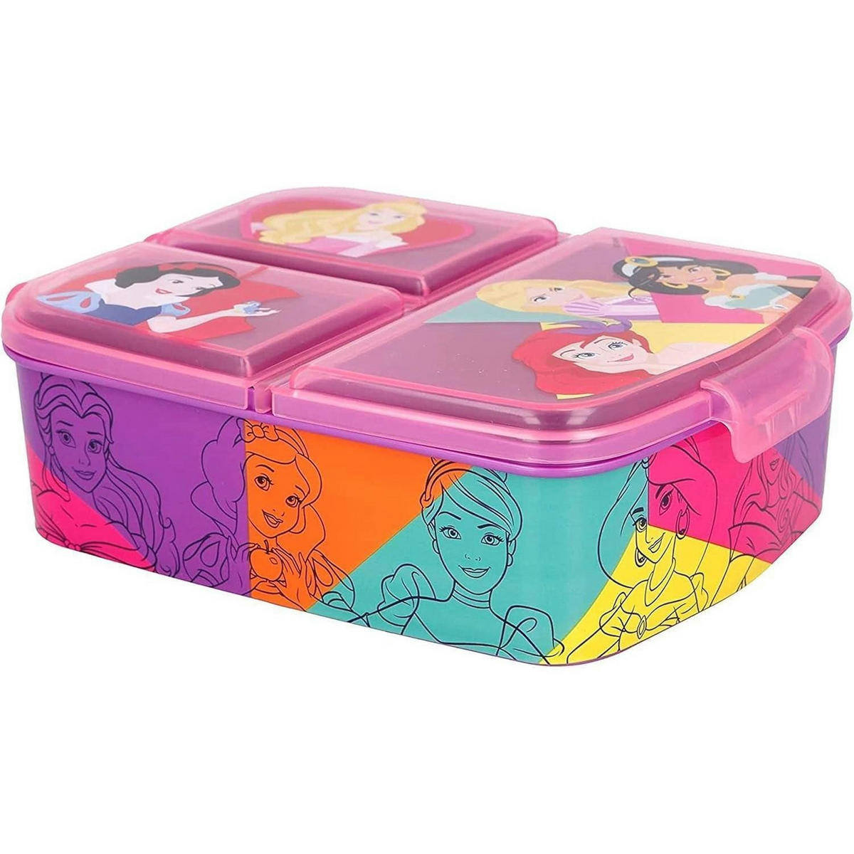 BROTDOSE mit Fächern Princess 18 cm - Multicolor, Kunststoff (14/7/18cm)