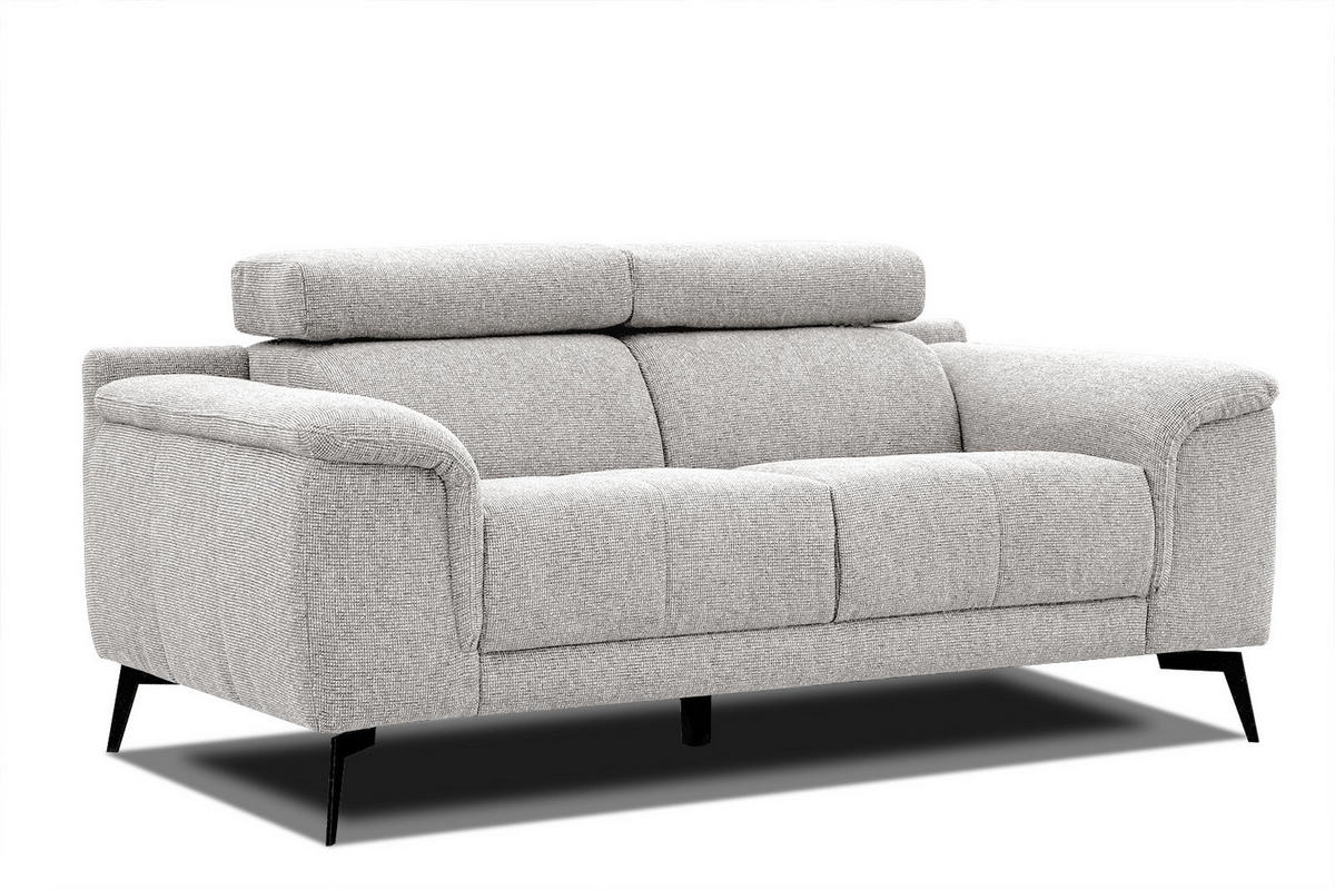 SOFA FIERO 2-Sitzer, hellgrau - Hellgrau/Schwarz, Holzwerkstoff/Textil (170/82/103cm) - Courtois Laville
