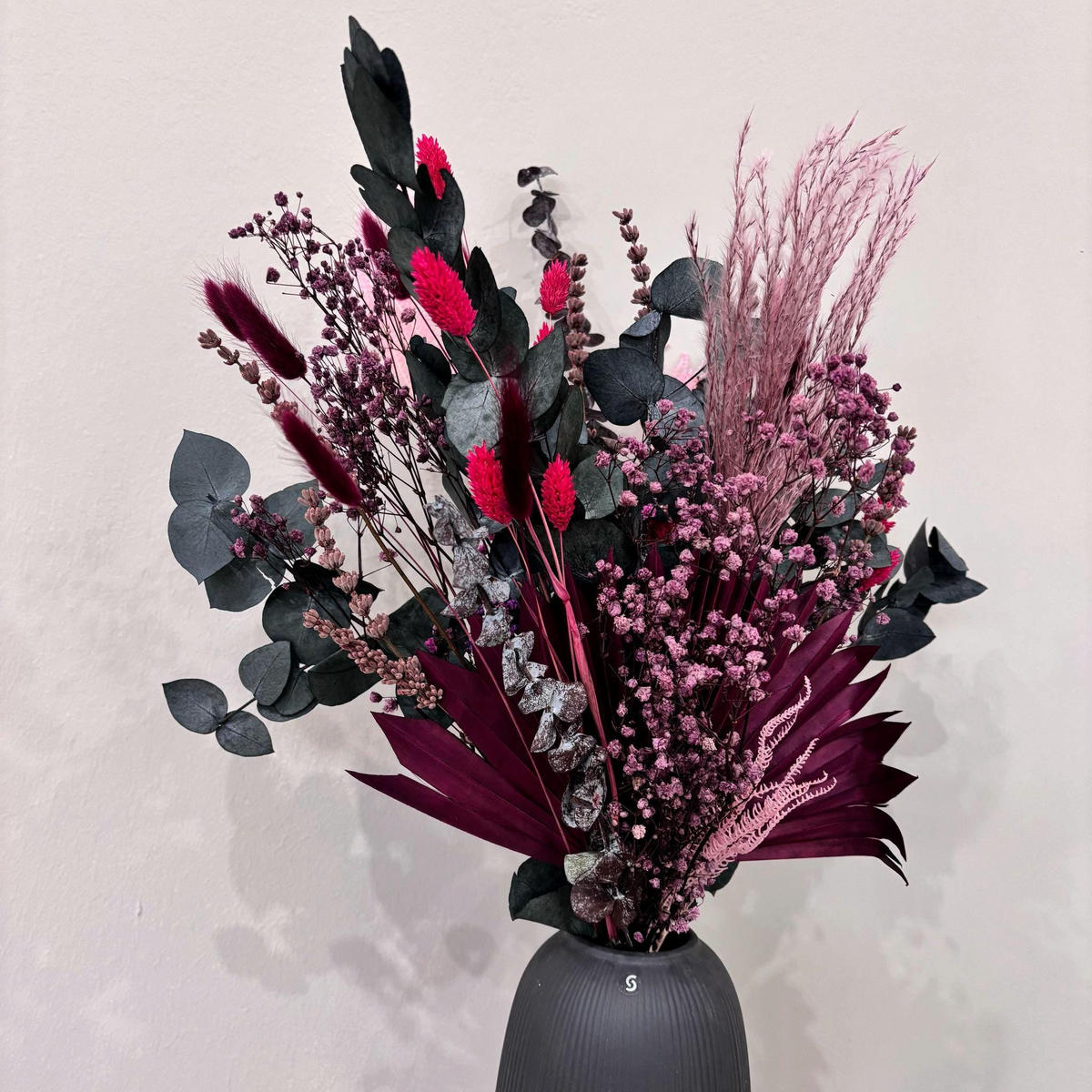 TROCKENBLUMEN Strauß Touch of Berry - Magenta, Naturmaterialien (50cm) - Lykke & You