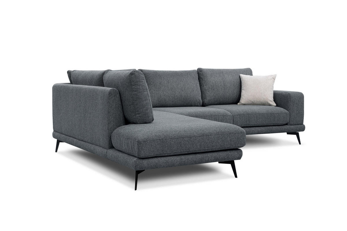 ECKSOFA MEDIOLANE 5-Sitzer, dunkelgrau - Dunkelgrau, Holzwerkstoff/Textil (219/282cm) - Courtois Laville