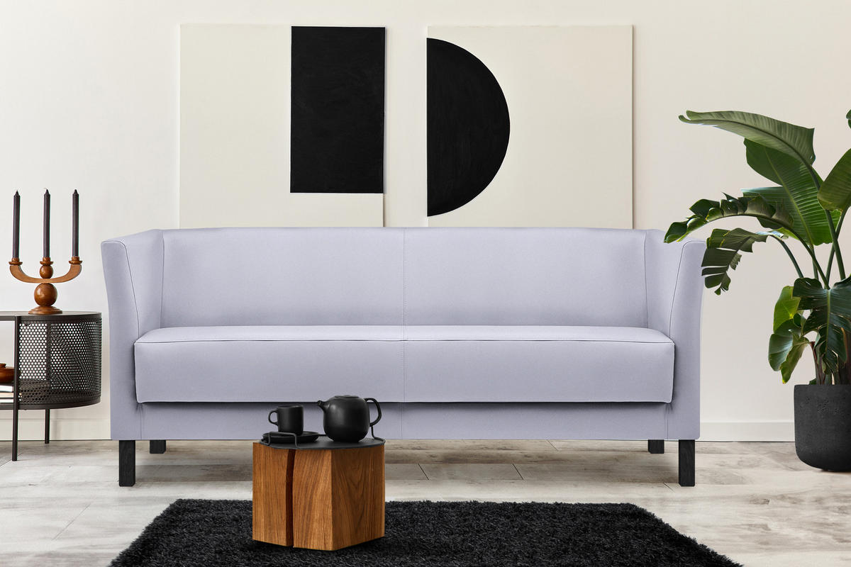 3-SITZER-SOFA ESPECTO Lederoptik, grau - Schwarz/Grau, Textil (67/71/171cm) - KONSIMO®