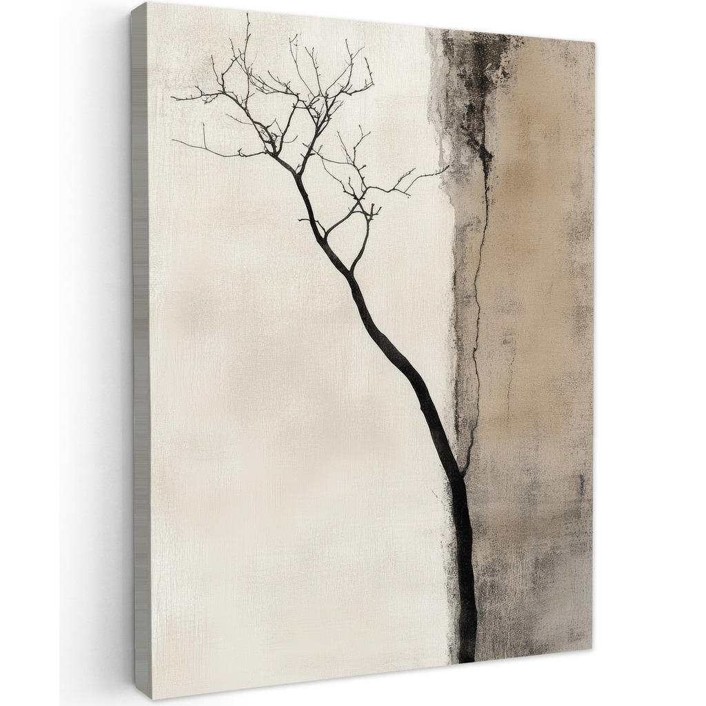 MuchoWow OBRAZ NA PLÁTNĚ Wabi sabi - Rostlina - Béžová 60x80 cm