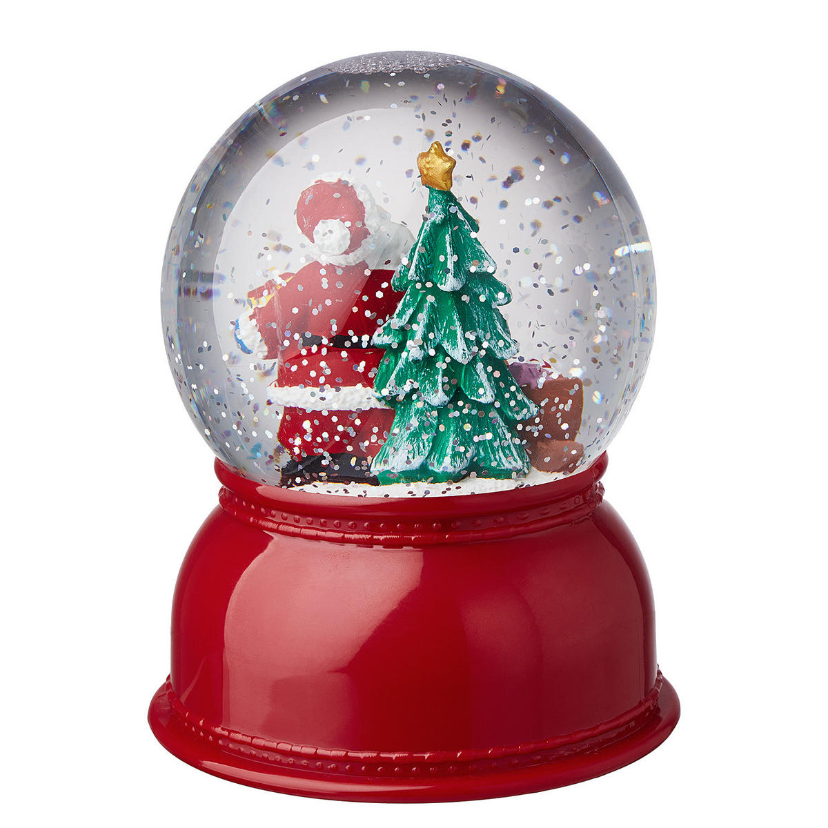 LED-SCHNEEKUGEL X-Mas - Rot, Kunststoff (10/14/10cm) - Butlers