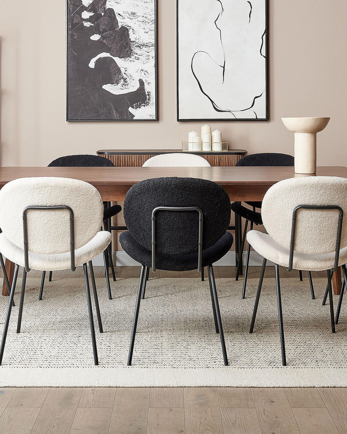 ÉTKEZŐSZÉK 2 darabos Szett Műbőr Fehér Luana - fehér, textil/fém (50/80/58cm) - Beliani