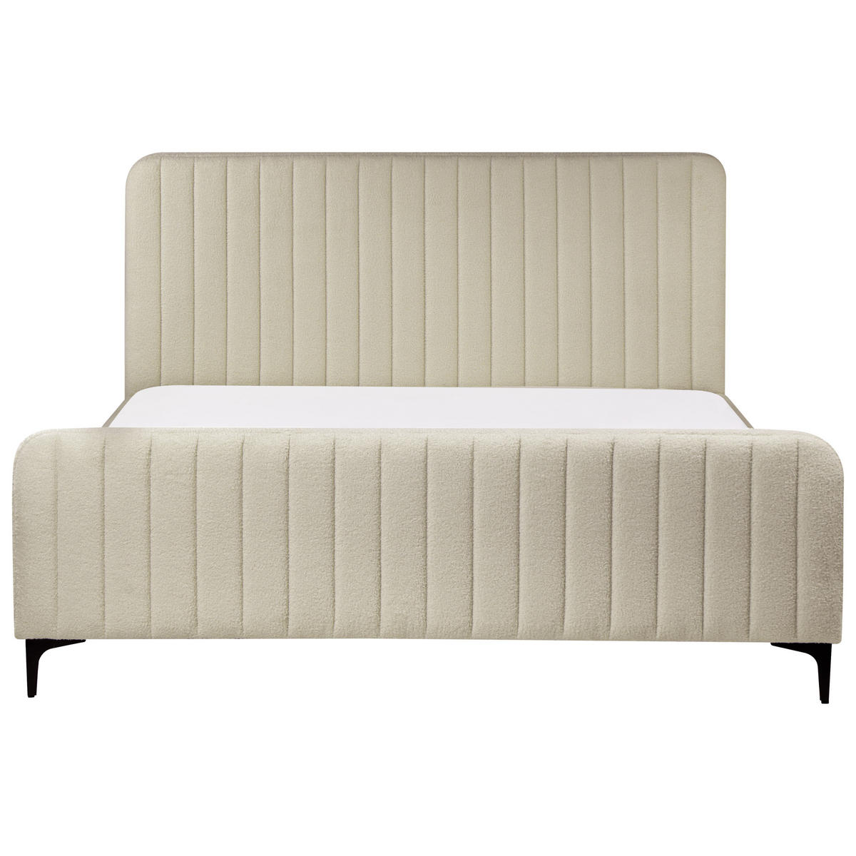 POLSTERBETT mit Lattenrost 160/200 cm Beige Lunan - Beige, Textil (160/200cm) - Beliani