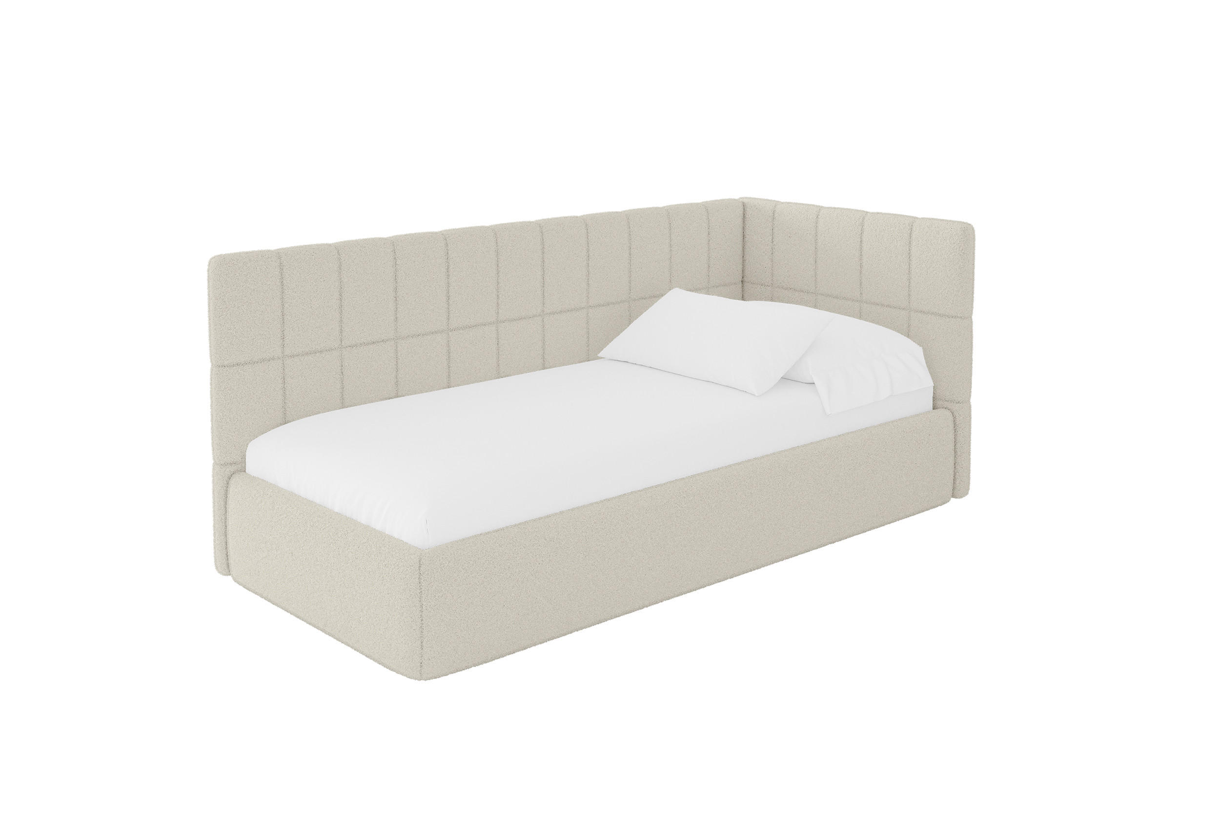 ALTDECOR JEDNOLŮŽKOVÁ POSTEL pro mládež s úložným prostorem, vlevo - TULY 80x200 béžová