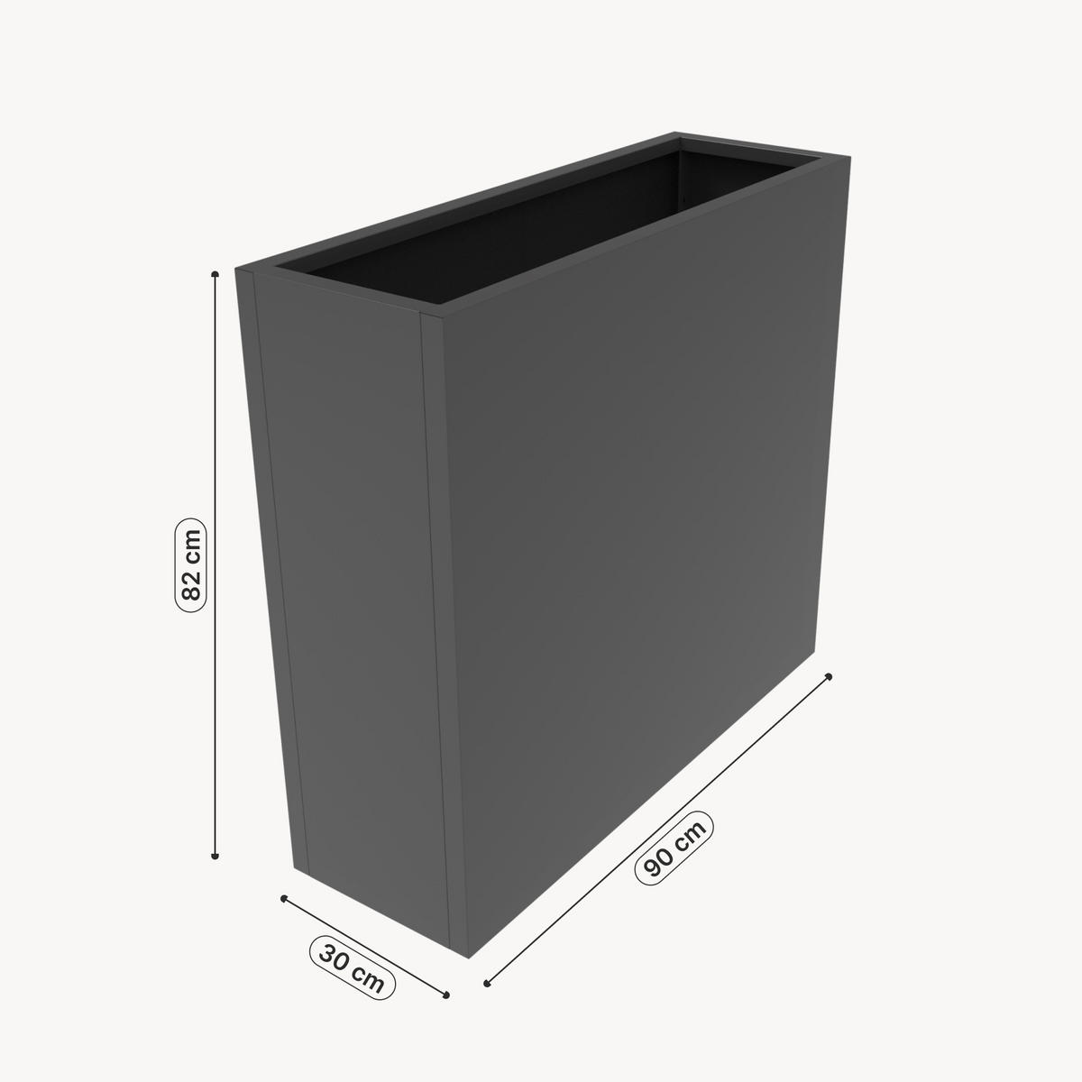 KVETINÁČ Vaargel - antracitová, kov (90/82/30cm) - casa.pro