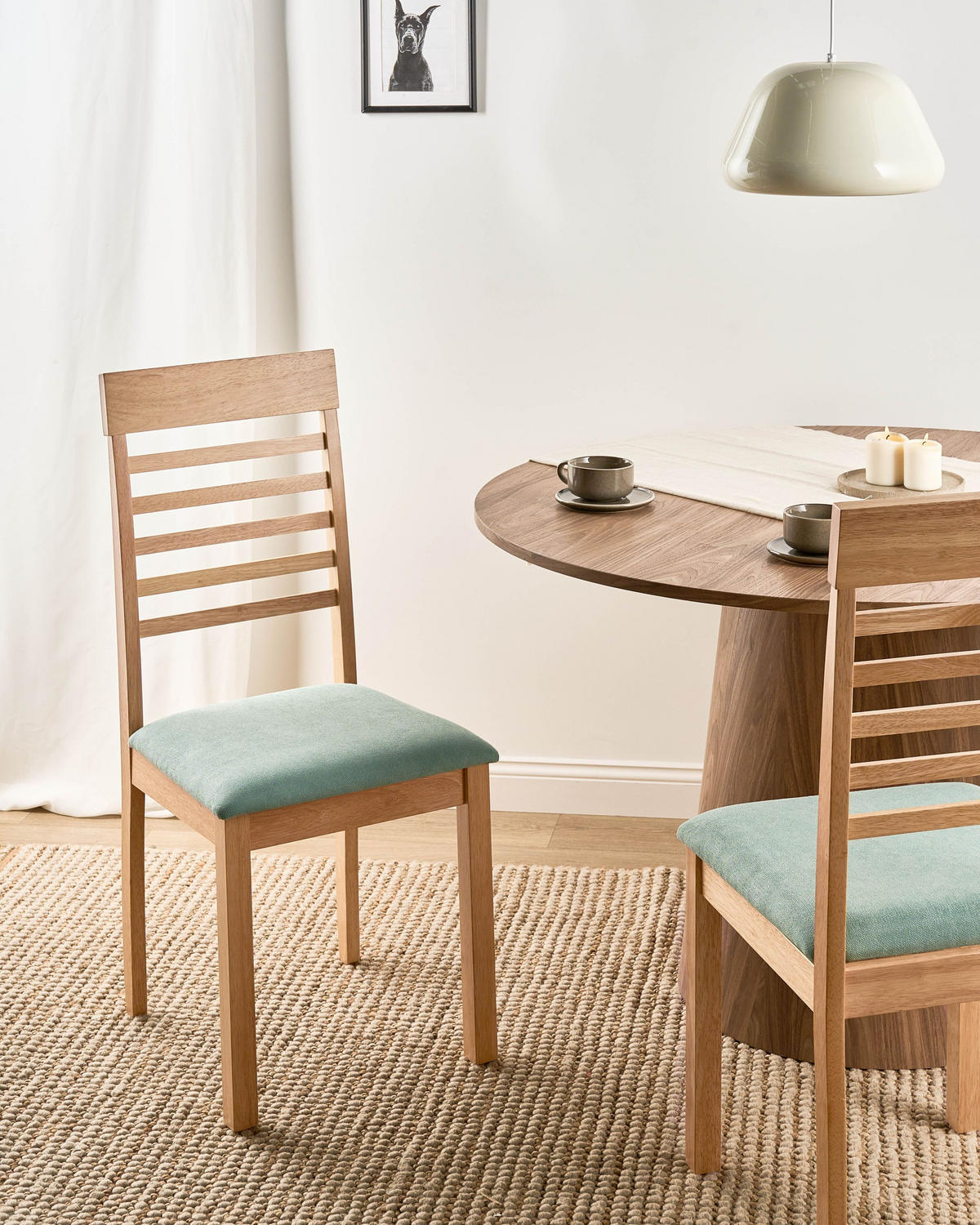 ESSZIMMERSTUHL 2er-Set Mintgrün Ortley - Braun/Mintgrün, Holz (40/96/51cm) - Beliani