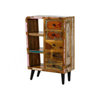 KOMMODE Altholz 79x40x116 mehrfarbig lackiert SIXTIES #105 - Multicolor, Holz (79/116/40cm) - Massivmoebel24