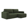 ECKSOFA mit Schlaffunktion rechts Strukturstoff Stoff Grün - Blau/Schwarz, Kunststoff/Textil (244/149cm) - Makamii