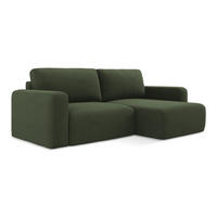 ECKSOFA mit Schlaffunktion rechts Strukturstoff Stoff Grün - Blau/Schwarz, Kunststoff/Textil (244/149cm) - Makamii