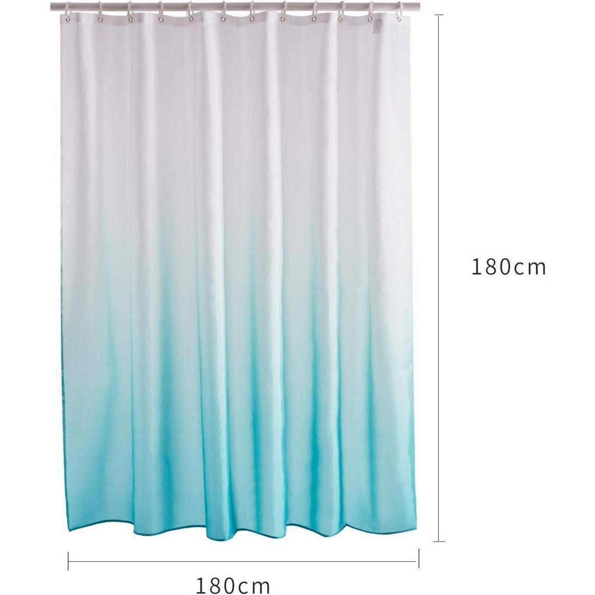 DUSCHVORHANG 180 x 180 cm Aquamarin - Türkis, Textil (180/180cm)