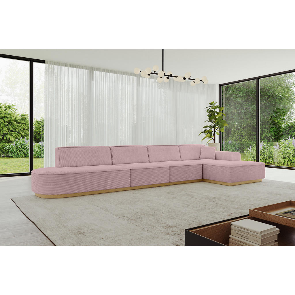 Thumbnail - Altdecor Ecksofa, Rosa, Textil, 4-Sitzer, L-Form, 403x165 cm, Wohnzimmer, Sofas & Couches, Wohnlandschaften, Ecksofas