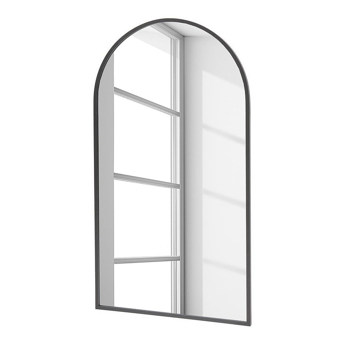 SPIEGEL - halbrund - Metall - Schwarz - Schwarz, Metall (88/160/2.5cm) - home24