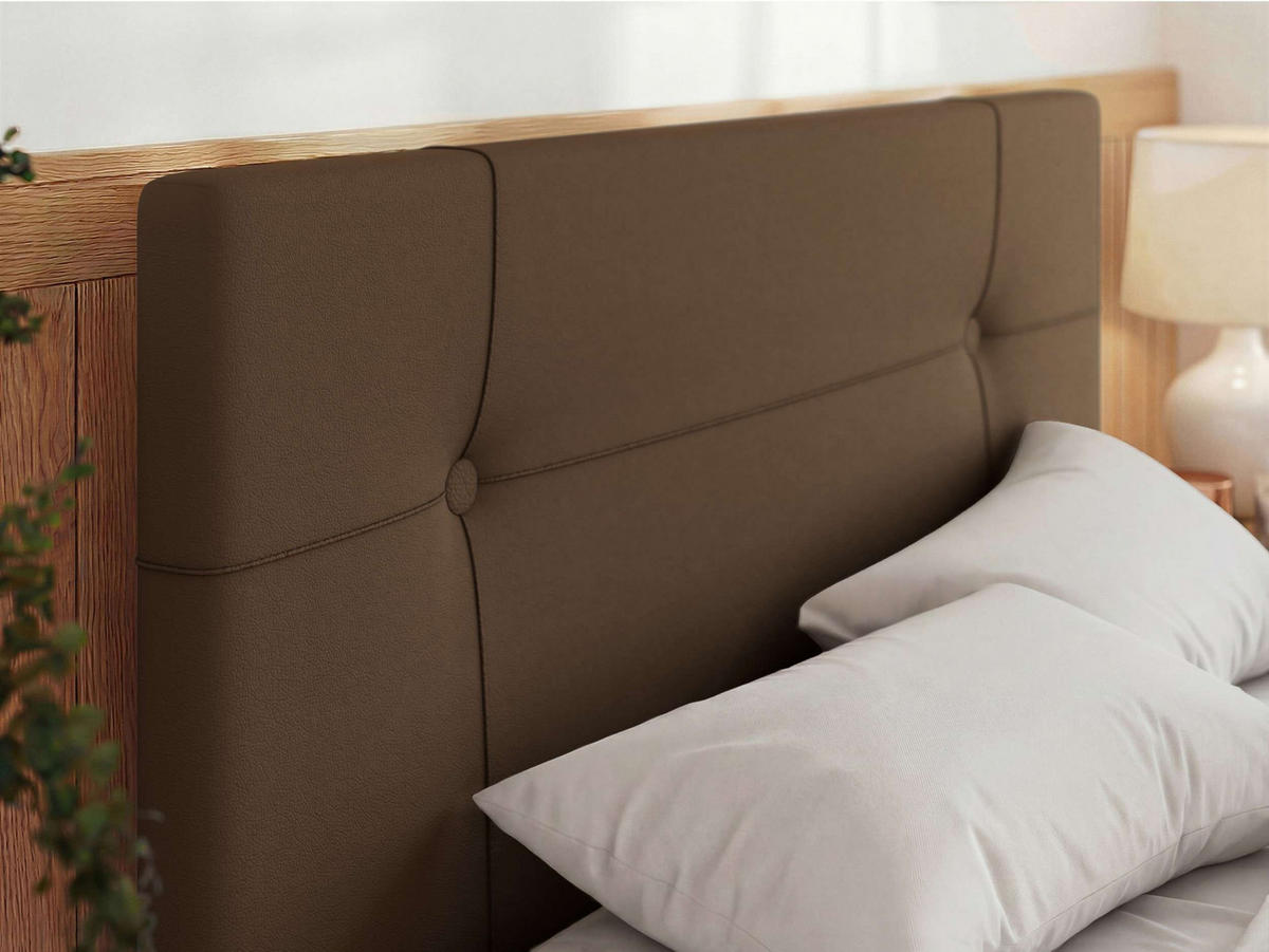 ČALÚNENÁ POSTEĽ CALERIO CLASSIC 200/200 - Hnedá Ekokoža - Matrac Pocket - hnedá/čierna, textil/plast (200/200cm) - MKS